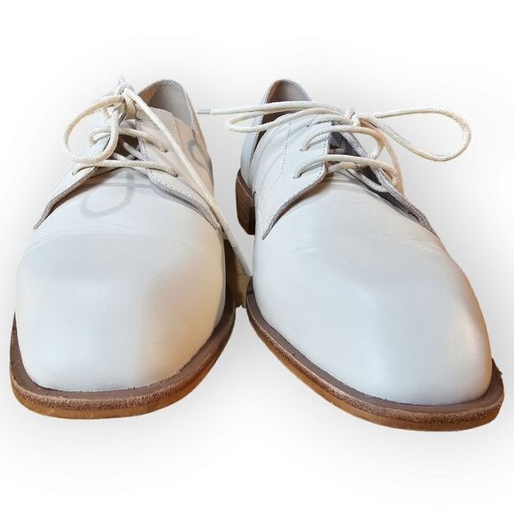 42 Gold White Bone Lace Up Loafers 9.5 - Picture 9 of 13